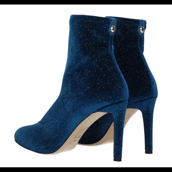 *BRAND NEW*GIUSEPPE ZANOTTI BIMBA VELVET BLUE ANKLE BOOTS*RARE* - Picture 6 of 7